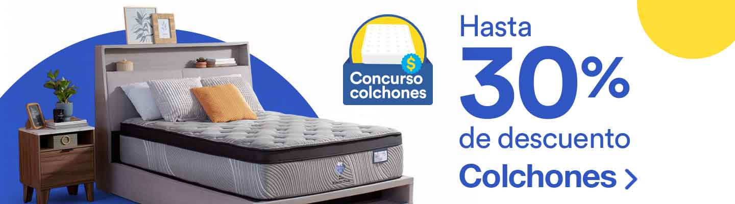 Hasta 30% de descuento en colchones. Pulsa aquí para renovar el tuyo.