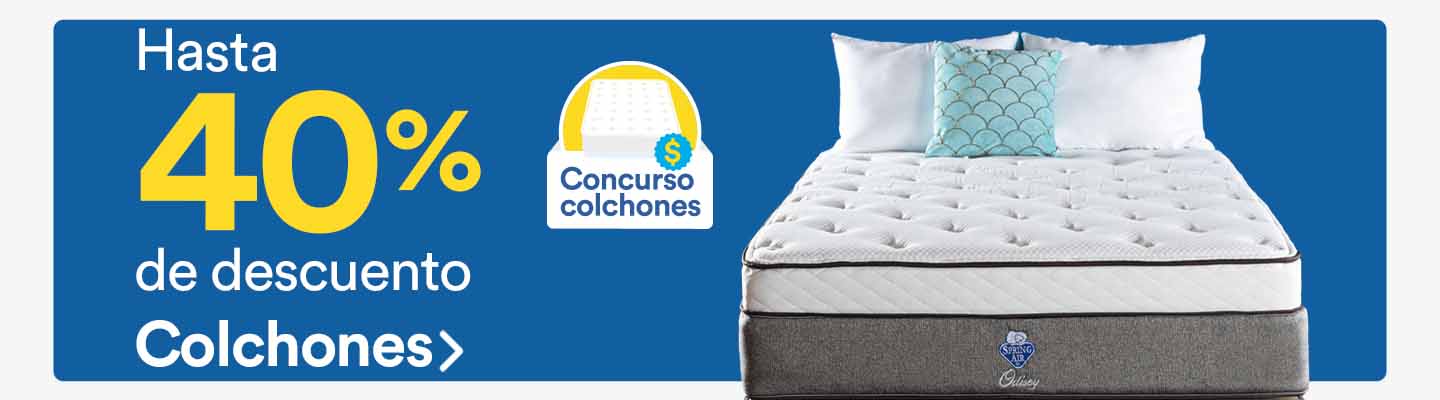 Hasta 40% de descuento en colchones. Pulsa aquí para conocer marcas y modelos.