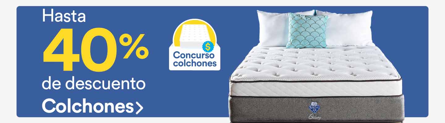 Hasta 40% de descuento en colchones. Pulsa aquí para conocer marcas y modelos.