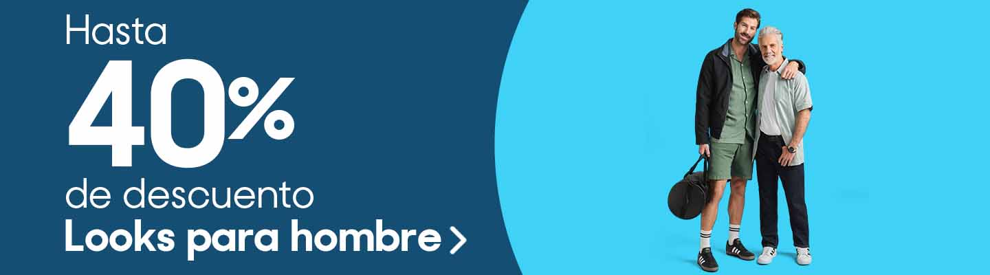 Hasta 40% de descuento en looks para hombre. Pulsa aquí para consentirlo.
