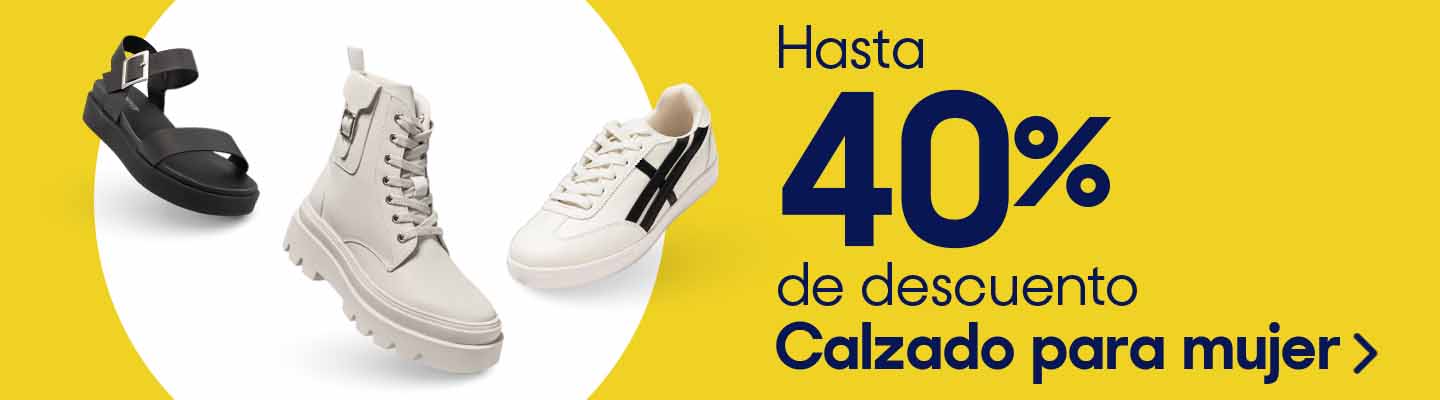 Hasta 40% de descuento en calzado para mujer. Pulsa aquí para descubrir estilos.
