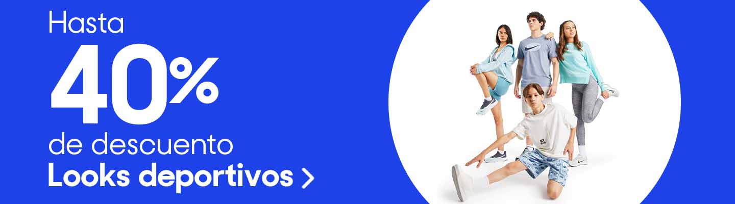 Hasta 40% de descuento en looks deportivos. Pulsa aquí para estrenar.