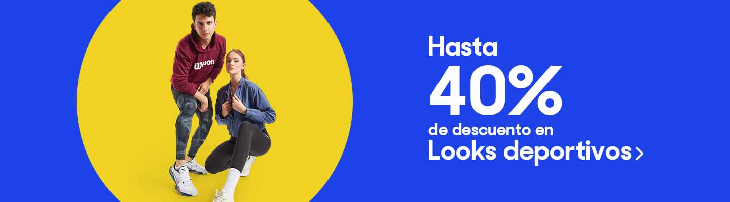 Hasta 40% de descuento en looks deportivos. Pulsa aquí para armar el tuyo.