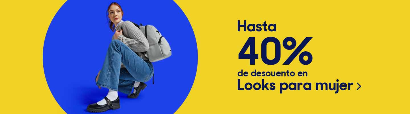 Hasta 40% de descuento en looks para mujer. Pulsa aquí para conocer estilos.