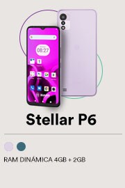 Zuum. Modelo Stellar P6 morado con RAM dinámica de 4 gigabytes más 2 gigabytes. Pulsa aquí para comprar.