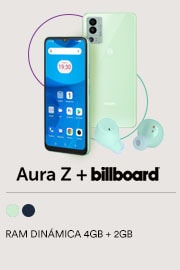 Zuum. Modelo Aura Z verde con RAM dinámica de 4 gigabytes más 2 gigabytes y audífonos Billboard. Pulsa aquí para estrenar el tuyo.