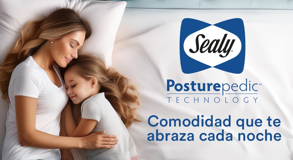 Sealy. Tecnología Posturepedic. Comodidad que te abraza cada noche.