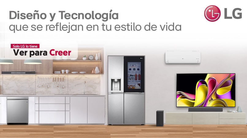 LG. Diseño y tecnología que se reflejan en tu estilo de vida. Solo LG lo tiene, ver para creer. Pulsa aquí para ver productos de la marca.