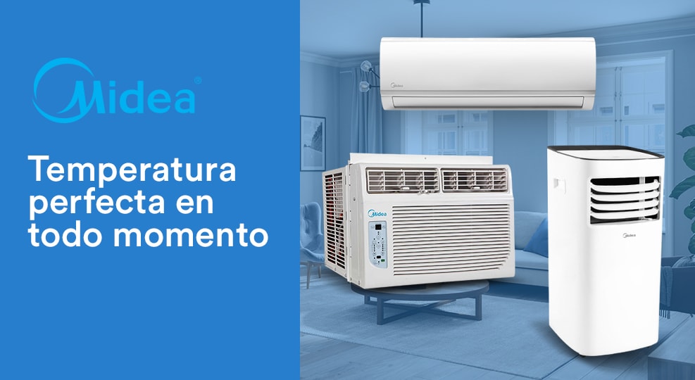 Midea. Temperatura perfecta en todo momento. Pulsa aquí para elegir minisplits, aires acondicionados y más. 