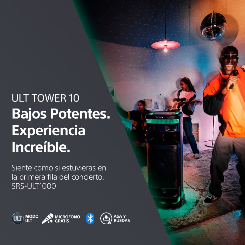 Sony. Bajos potentes. Experiencia increíble. Siente como si estuvieras en la primera fila del concierto. Pulsa aquí para comprar tus bajos ULT Tower 10.