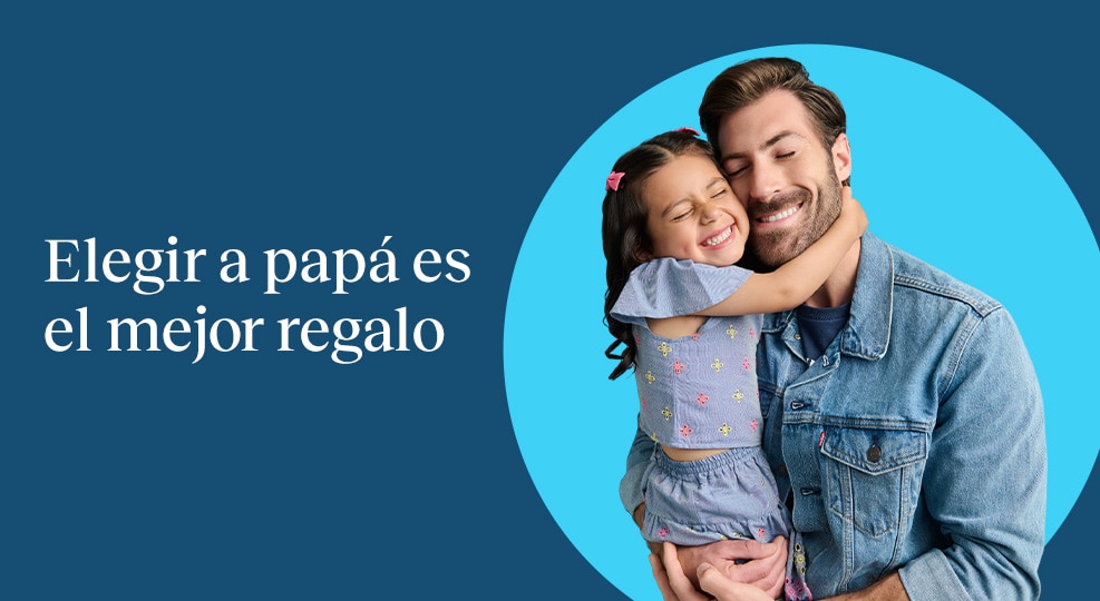 Elegir a papá es el mejor regalo. Imagen de niña abrazando a su papá.