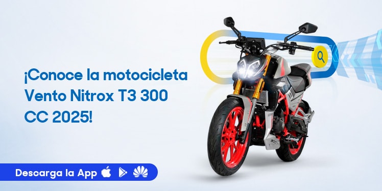 ¡Conoce la motocicleta Vento Nitrox T3 300 CC 2025! Pulsa aquí para estrenarla.