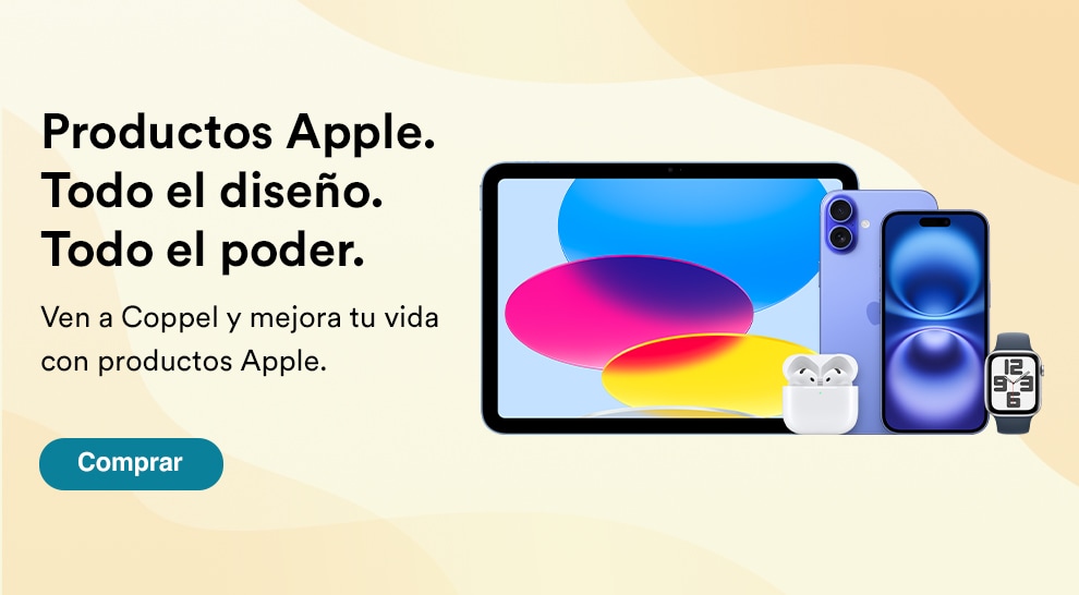 Productos Apple. Todo el diseño, todo el poder. Ven a Coppel y mejora tu vida con productos Apple. Pulsa aquí para encontrar iPads, iPhones y más.