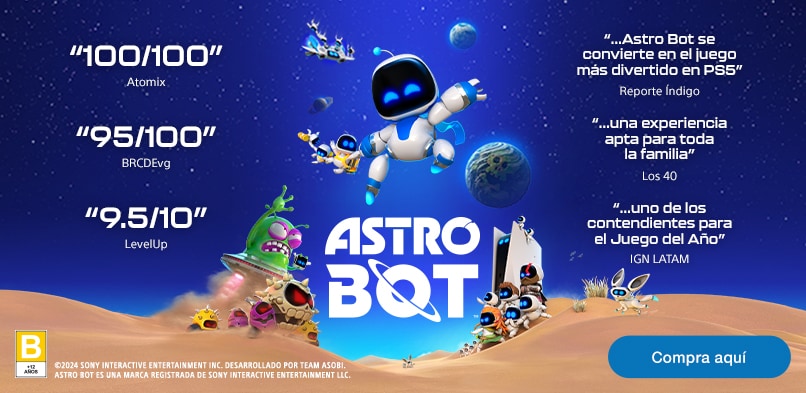 Videojuego AstroBot de Playstation. Reseñas variadas con altas calificaciones por parte de medios especializados. Pulsa aquí para comprar.