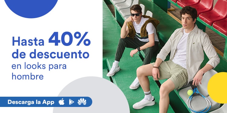 Hasta 40% de descuento en looks para hombre. Pulsa aquí para armar el tuyo.