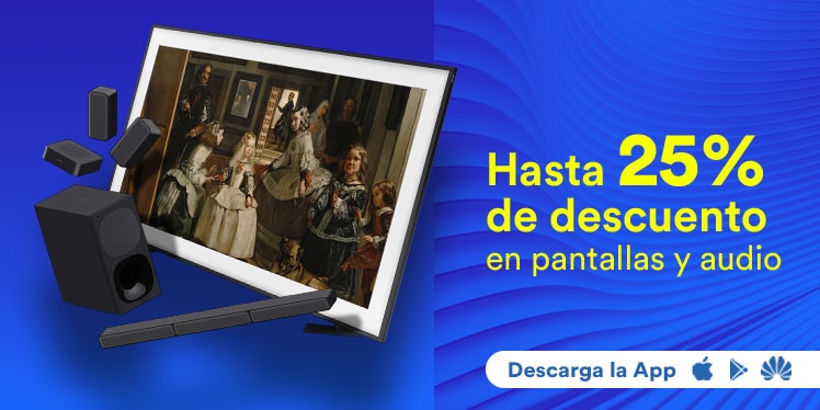 Hasta 25% de descuento en pantallas y audio. Pulsa aquí para equiparte.