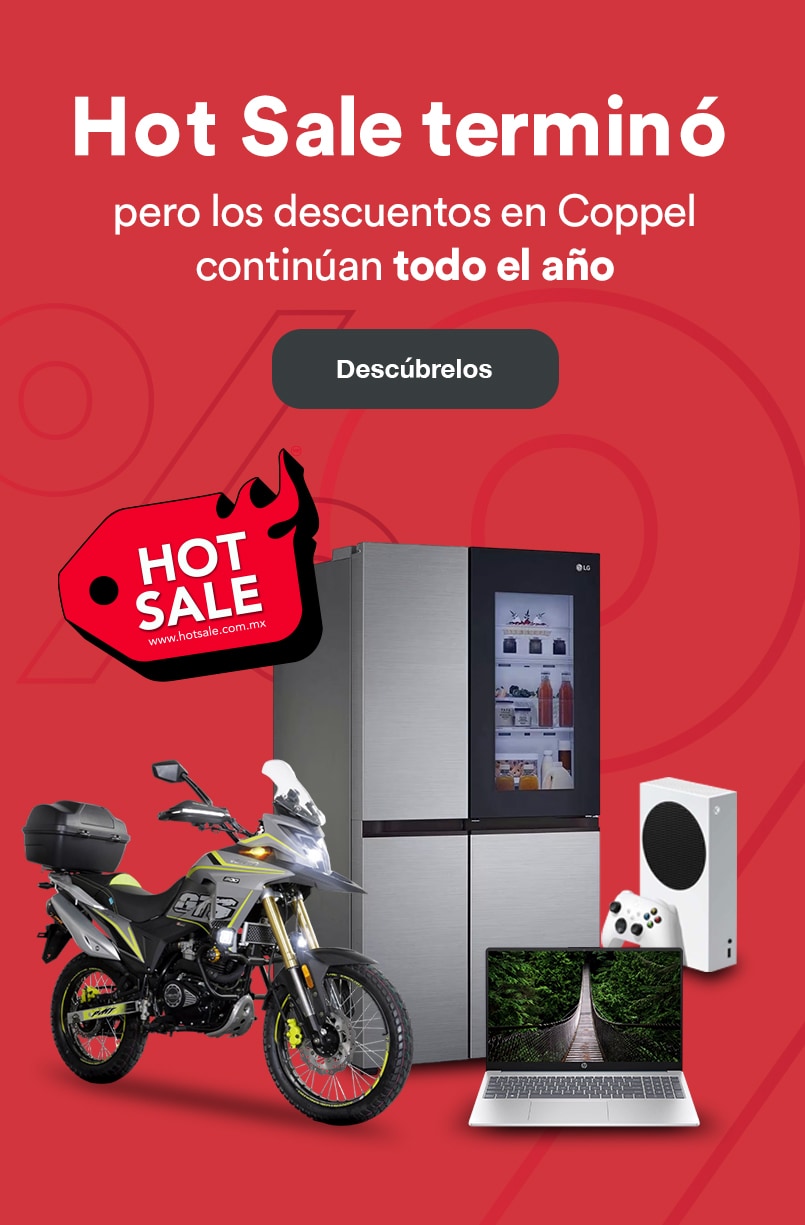 Hot Sale 2024 terminó, pero los descuentos en Coppel continúan todo el año. Visita nuestras tiendas para aprovecharlos.