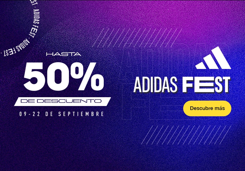 Anuncio: Adidas Fest. Hasta 50% de descuento en artículos seleccionados. Promoción válida del 9 al 22 de septiembre 2024. Pulsa aquí para aprovechar.