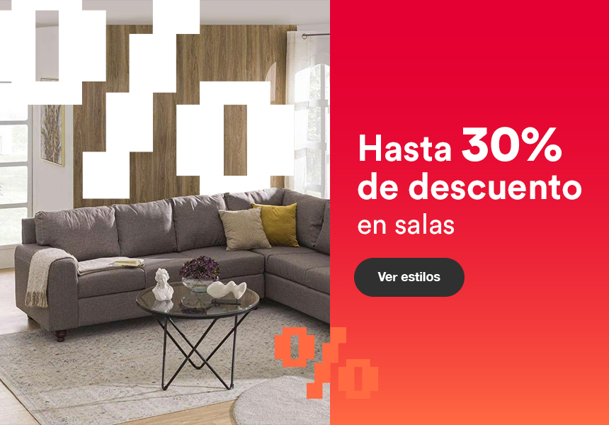 Anuncio: Hasta 30% de descuento en salas. Pulsa aquí para descubrir estilos.