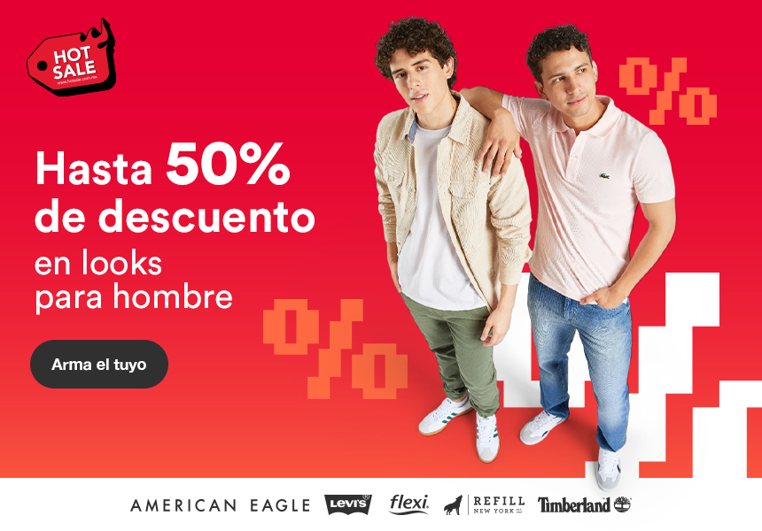 Hot Sale 2025. Hasta 50% de descuento en looks para hombre. Pulsa aquí para estrenar.