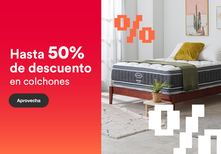 Anuncio: Hasta 50% de descuento en colchones y juegos de box. Pulsa aquí para aprovechar.