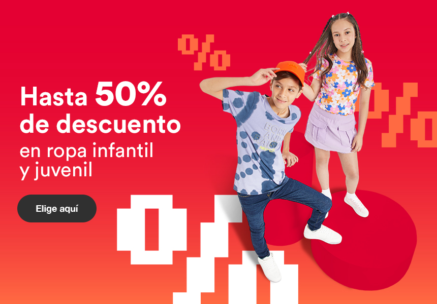 Anuncio: Hasta 50% de descuento en ropa infantil y juvenil. Pulsa aquí para elegir.