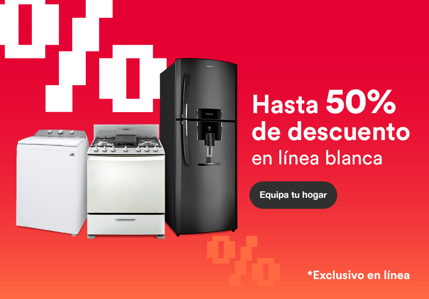 Anuncio: Hasta 50% de descuento en línea blanca. Pulsa aquí para equipar tu hogar.