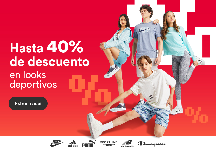 Anuncio: Hasta 40% de descuento en looks deportivos. Pulsa aquí para estrenar.