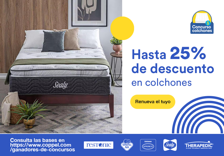 Anuncio: Hasta 25% de descuento en colchones. Pulsa aquí para renovar el tuyo.