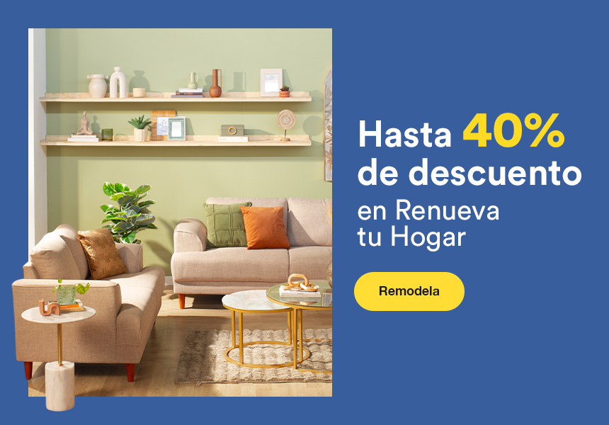 Anuncio: Hasta 40% de descuento en muebles para el hogar. Pulsa aquí para remodelar.