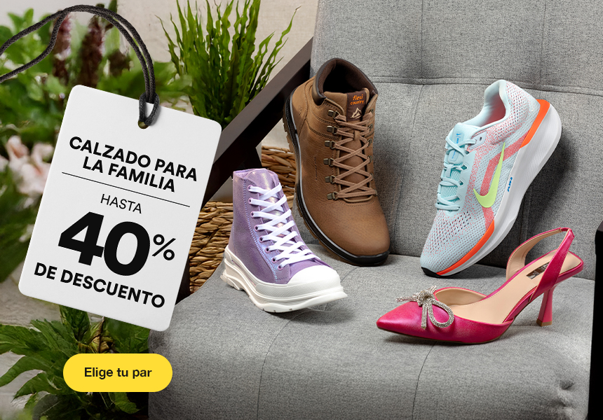 Anuncio: Hasta 40% de descuento en calzado para la familia. Pulsa aquí para elegir tu par.