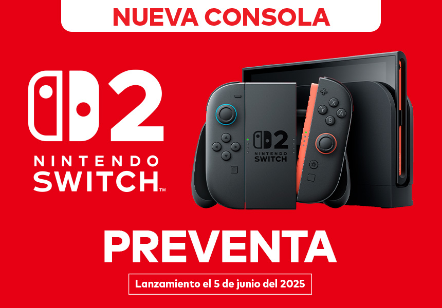 Anuncio: Nueva consola. Nintendo Switch 2. Preventa. Lanzamiento el 5 de junio de 2025. Pulsa aquí para descubrir más.