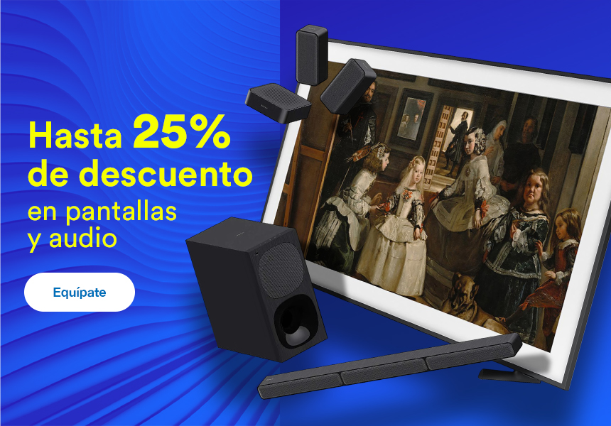 Anuncio: Hasta 25% de descuento en pantallas y audio. Pulsa aquí para equiparte.