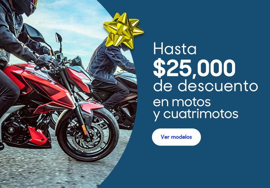 Anuncio: Hasta 25 mil pesos de descuento en motos y cuatrimotos. Pulsa aquí para descubrir modelos.
