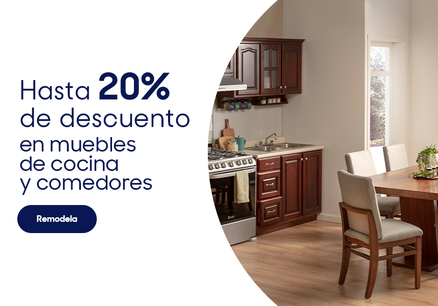 Anuncio: Hasta 20% de descuento en muebles de cocina y comedores. Pulsa aquí para remodelar.