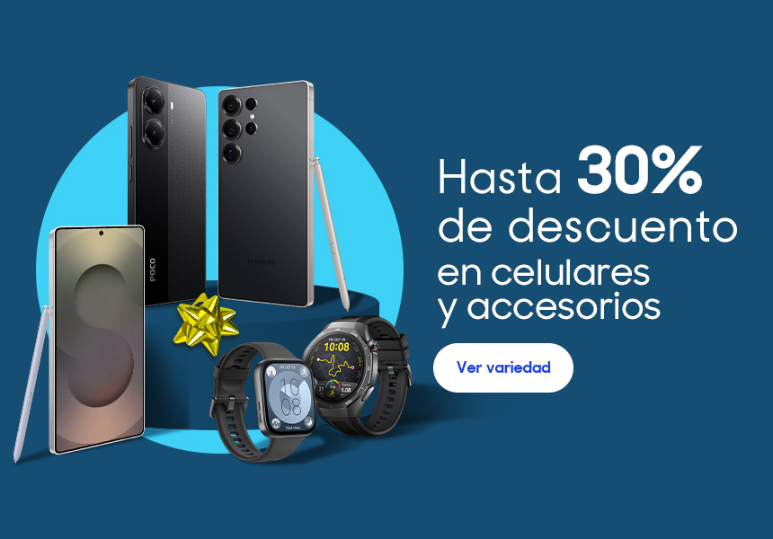 Anuncio: Hasta 30% de descuento en celulares y accesorios. Pulsa aquí para conocer la variedad.