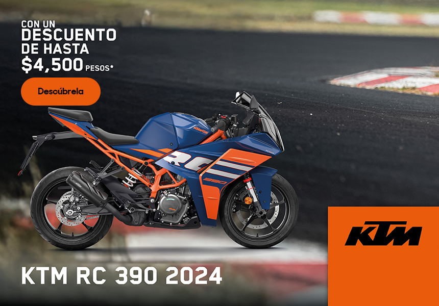 Anuncio: KTM RC 390 2024 con un descuento de hasta 4 mil 500 pesos. Pulsa aquí para estrenar la tuya.