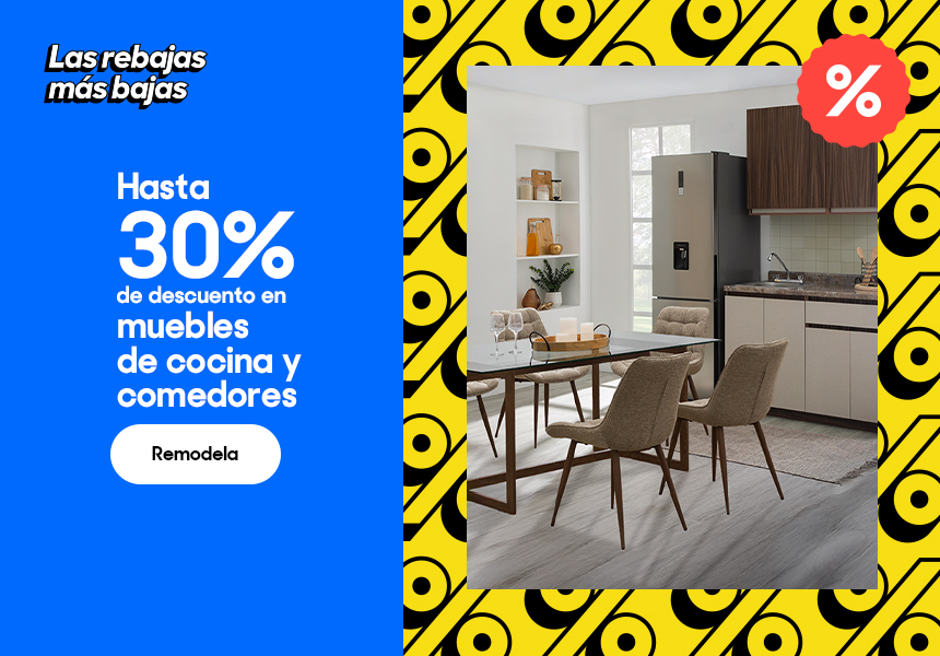 Anuncio: Hasta 30% de descuento en muebles de cocina y comedores. Pulsa aquí para remodelar.