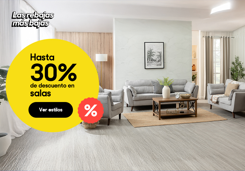 Anuncio: Las rebajas más bajas. Hasta 30% de descuento en salas. Pulsa aquí para descubrir estilos.