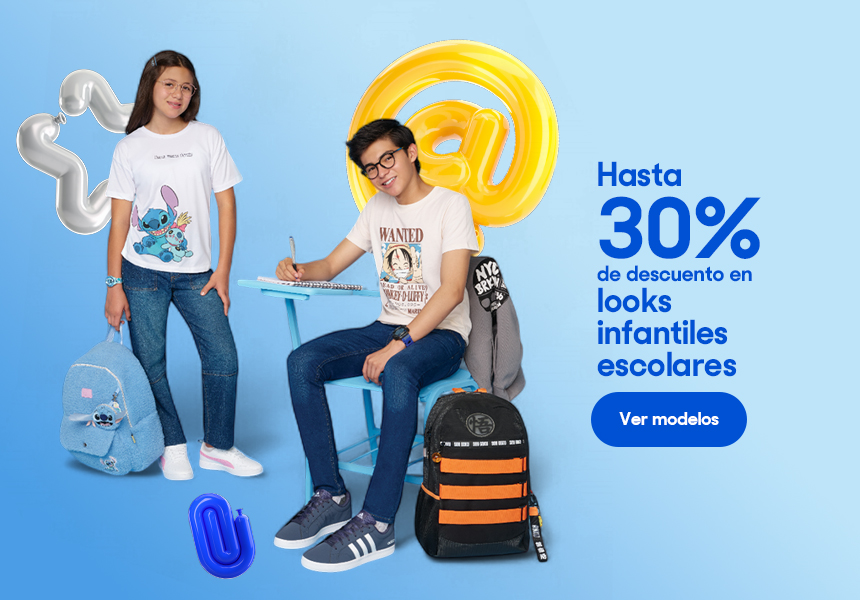 Hasta 30% de descuento en looks infantiles escolares. Pulsa aquí para ver más.