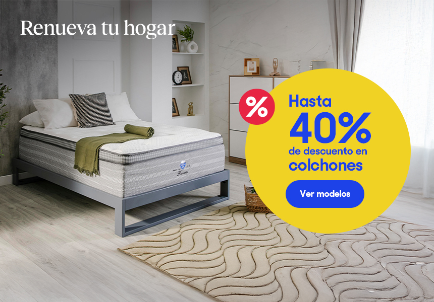 Hasta 40% de descuento en colchones. Pulsa aquí para ver más.