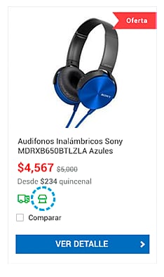 Imagen del producto con información sobre recoger en tienda