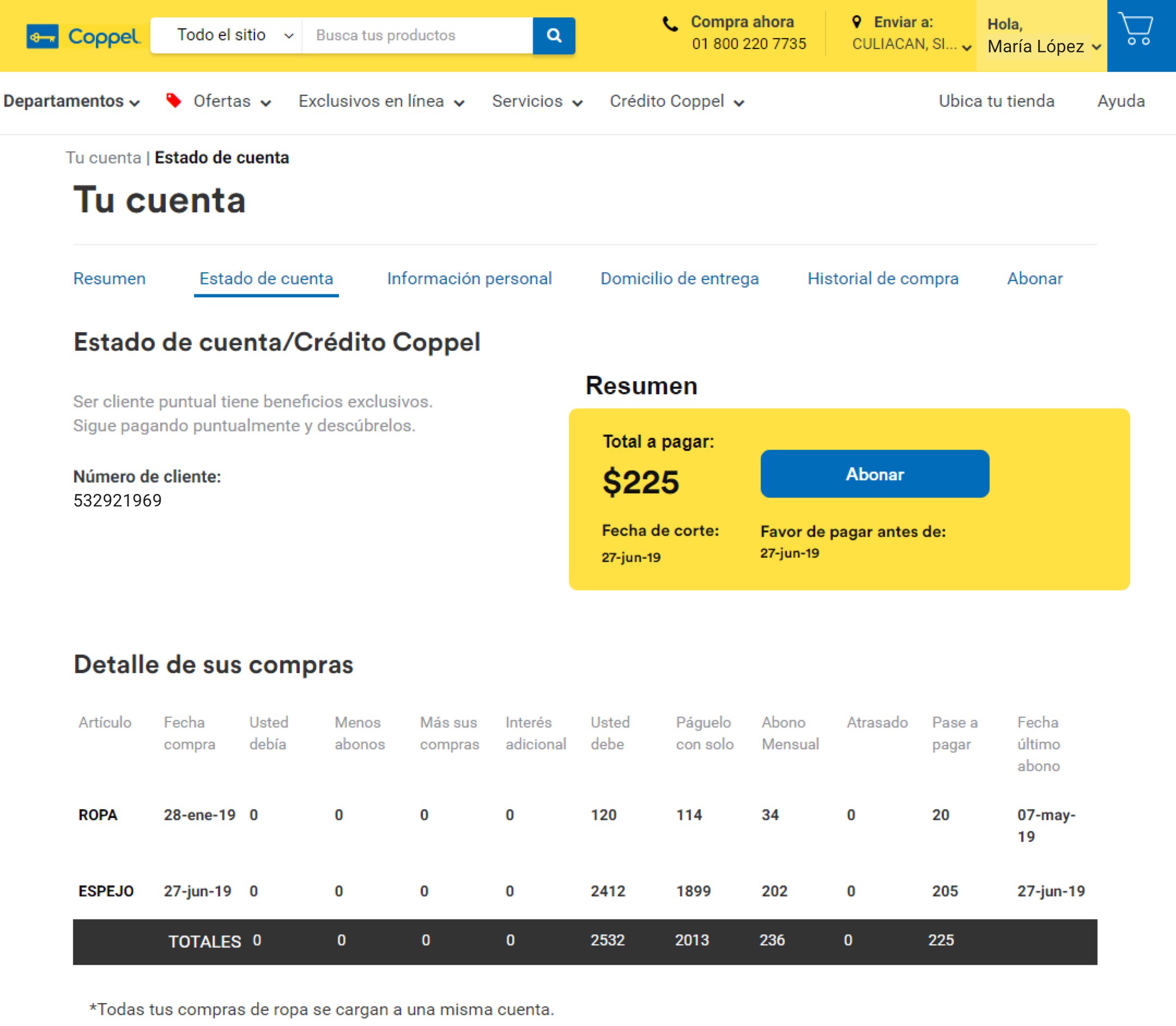 Estado de cuenta
